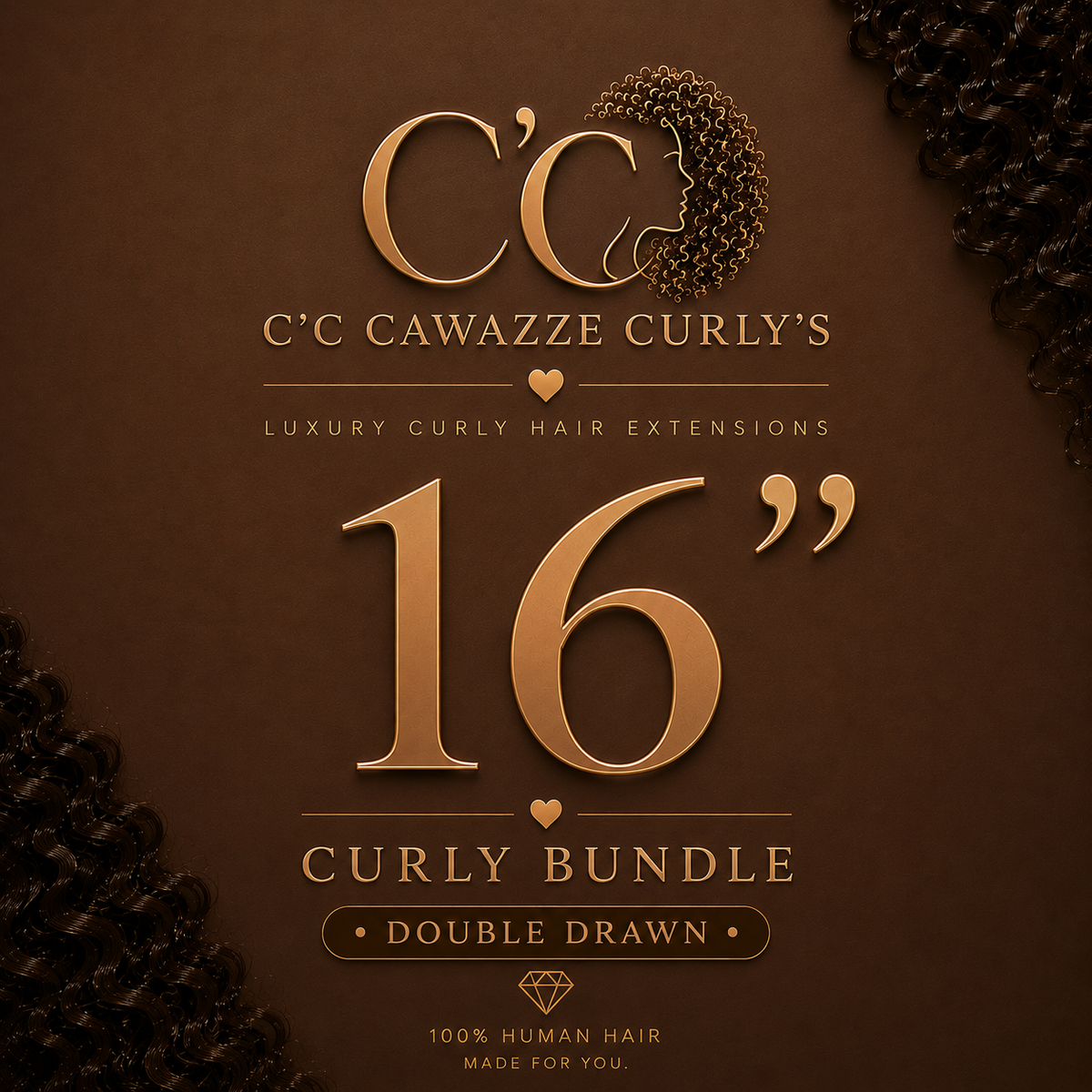 C'C Cawazze Curly's Curly Bundle – 16"