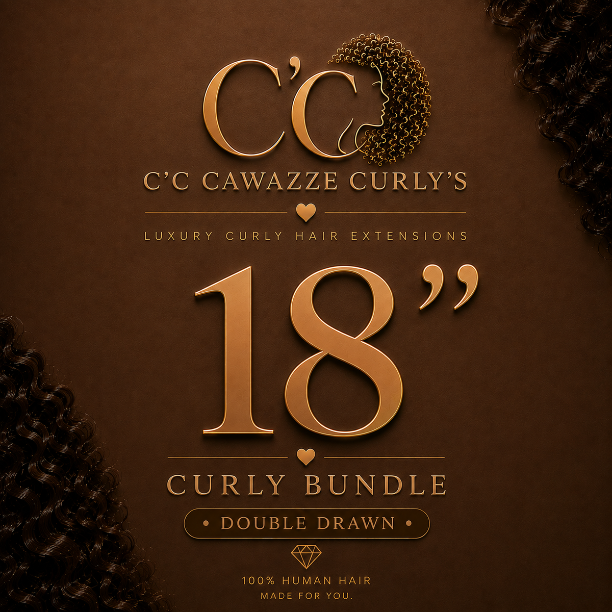 C'C Cawazze Curly's Curly Bundle – 18"