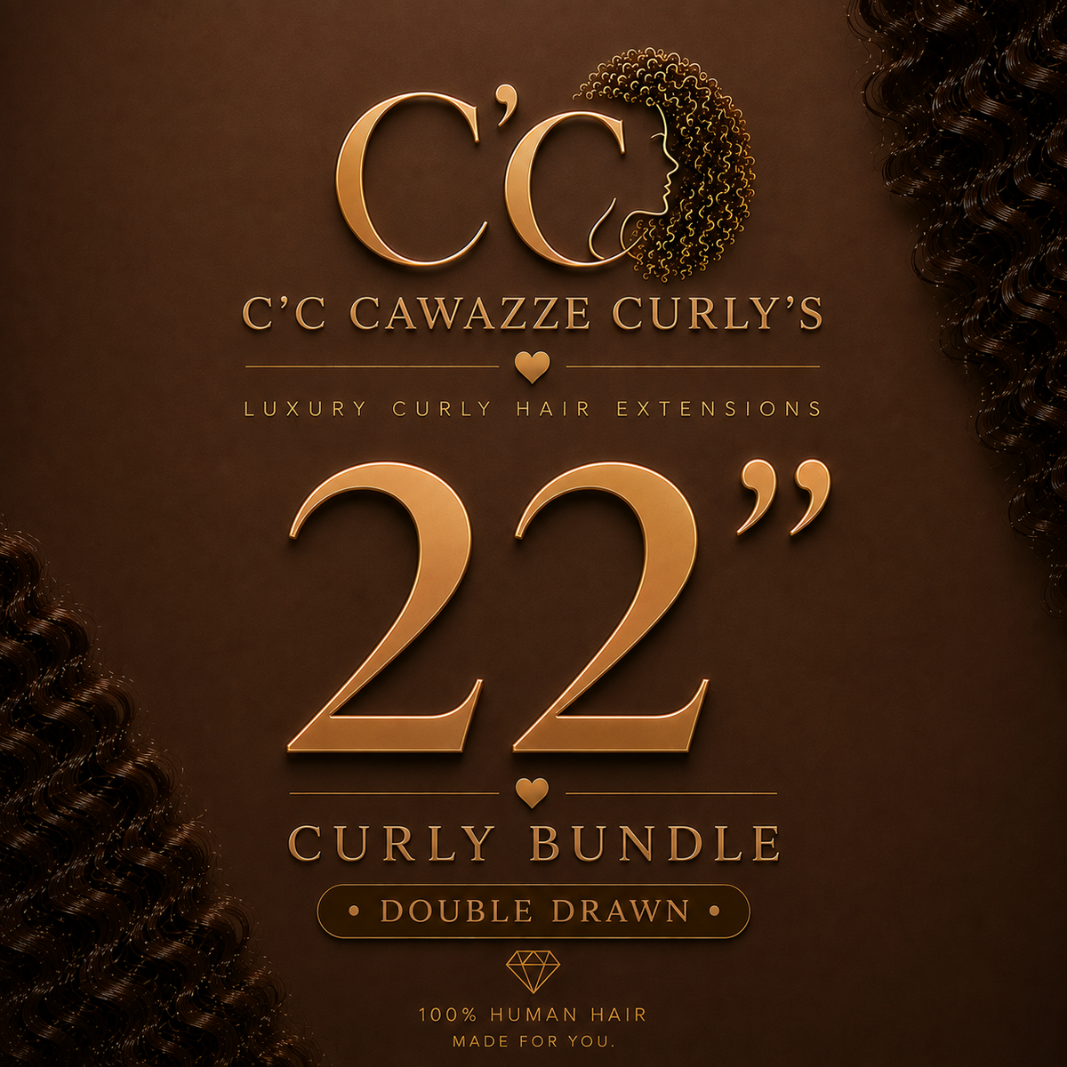 C'C Cawazze Curly's Curly Bundle – 22"