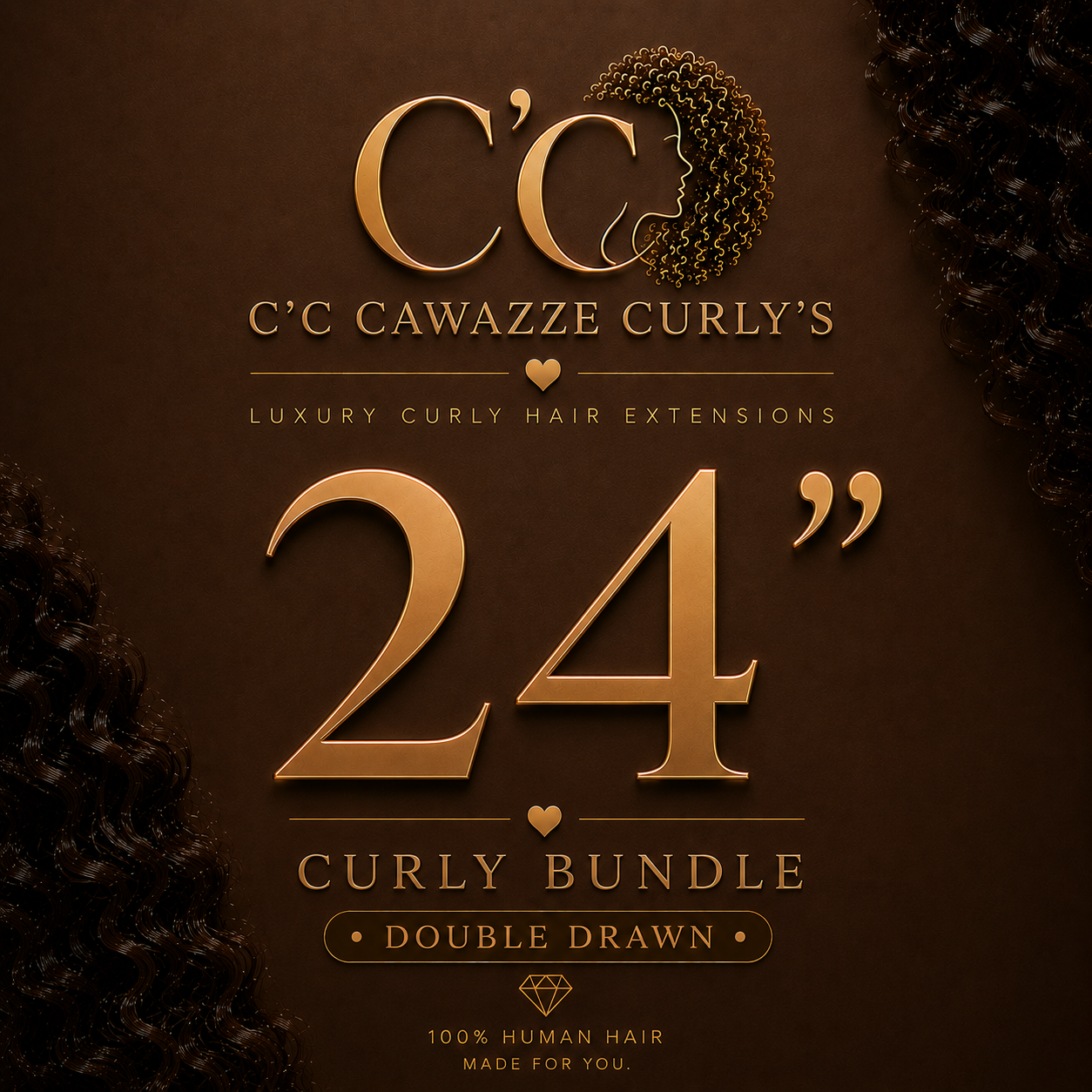 C'C Cawazze Curly's Curly Bundle – 24"
