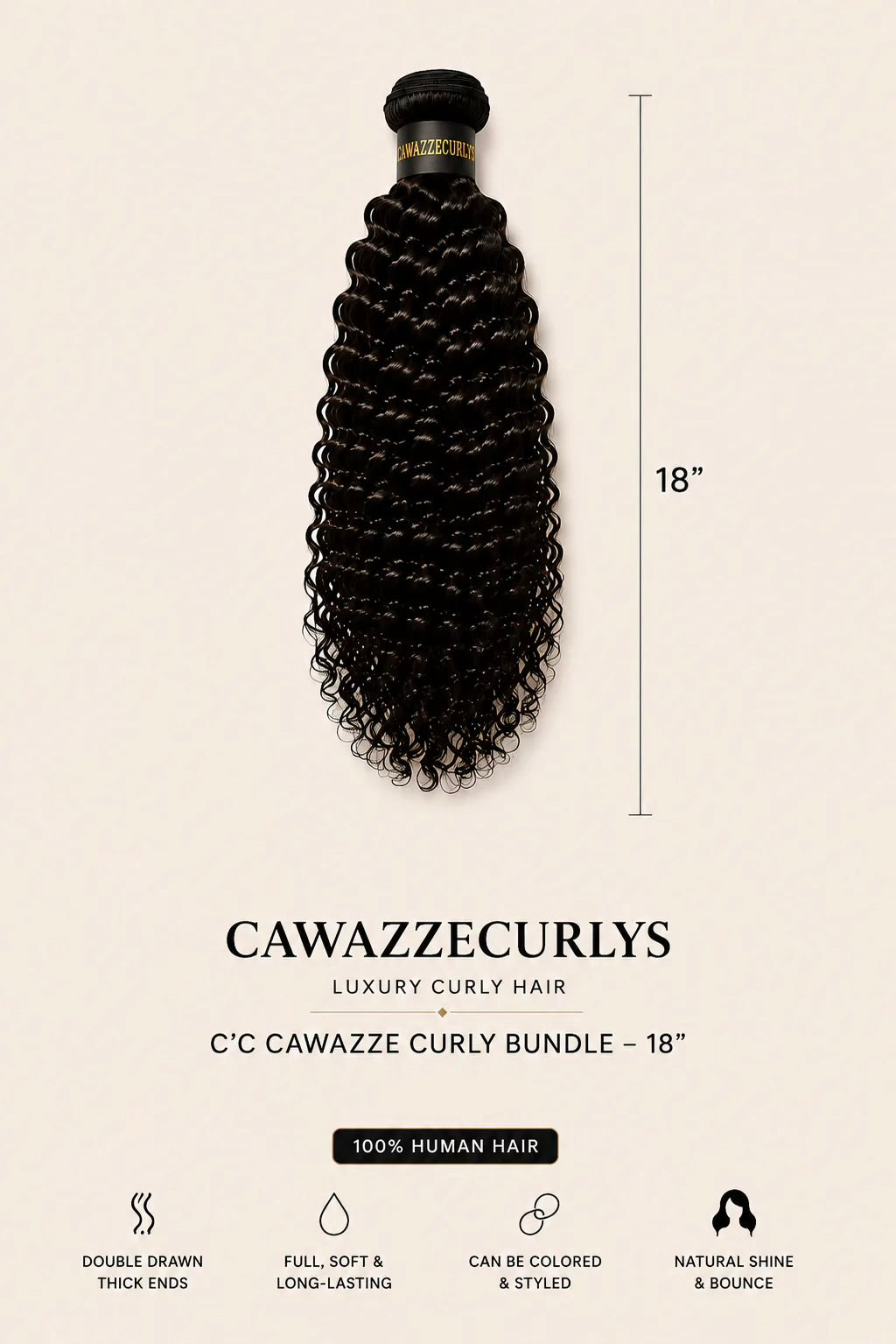 C'C Cawazze Curly's Curly Bundle – 18"