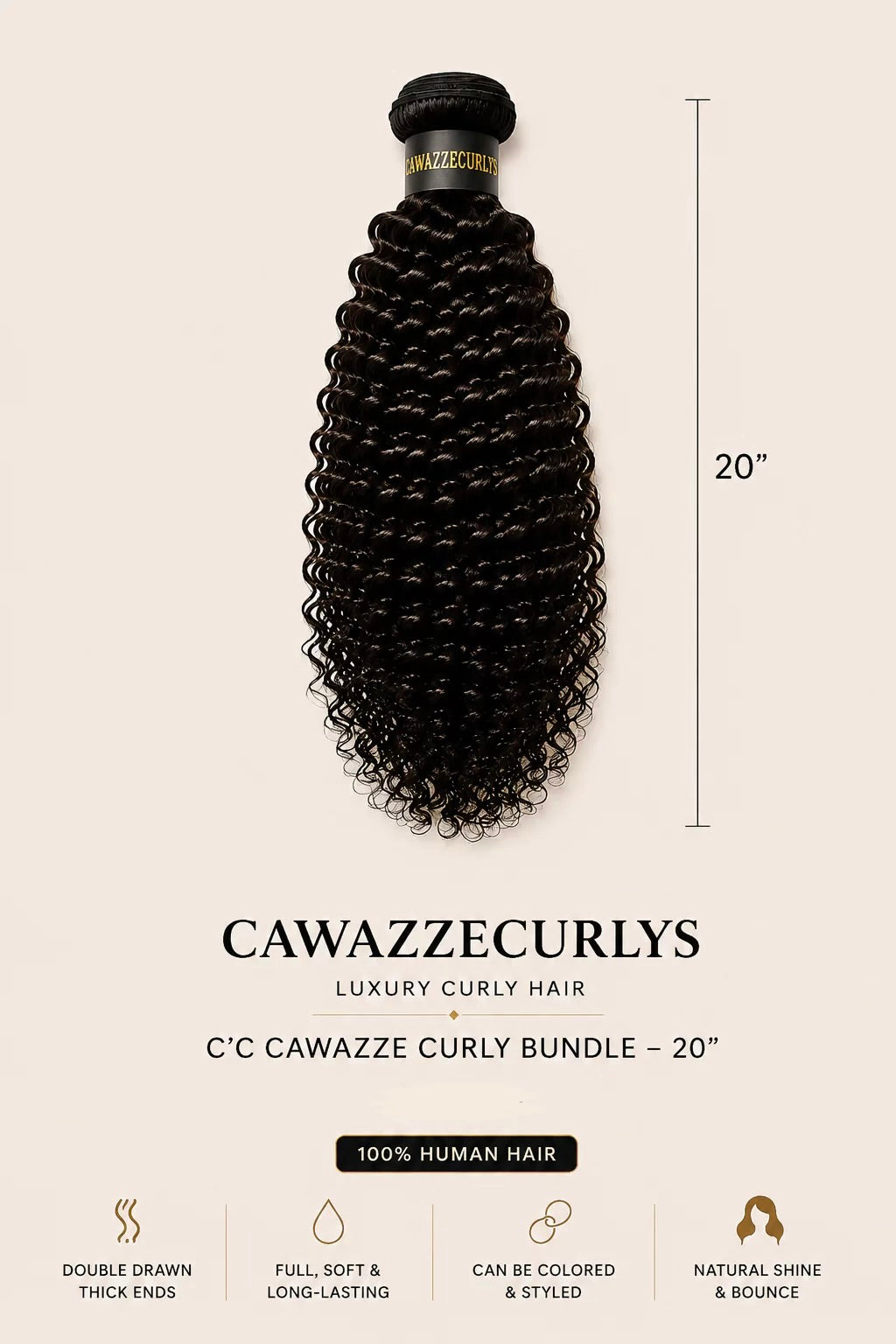 C'C Cawazze Curly's Curly Bundle – 20"
