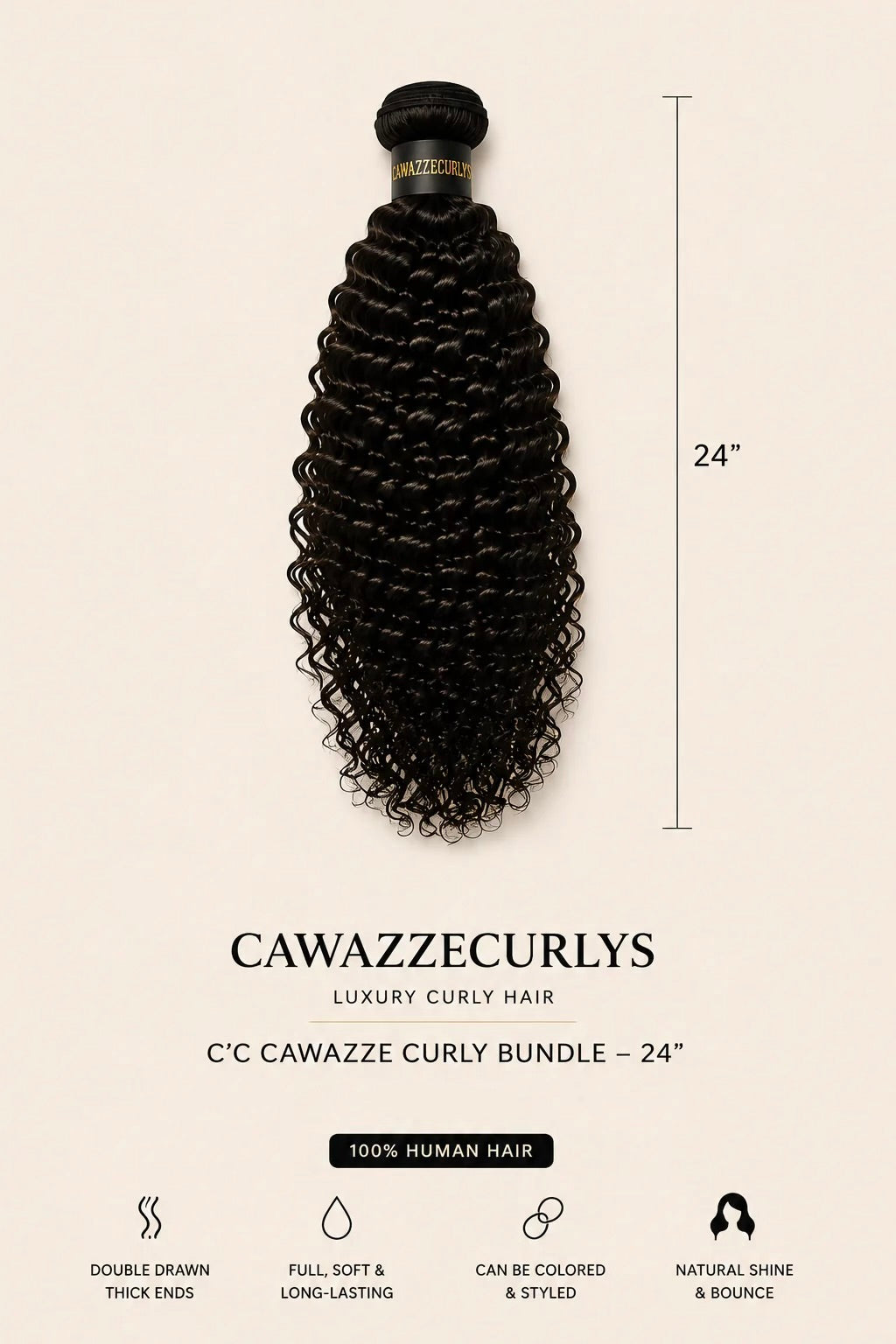 C'C Cawazze Curly's Curly Bundle – 24"