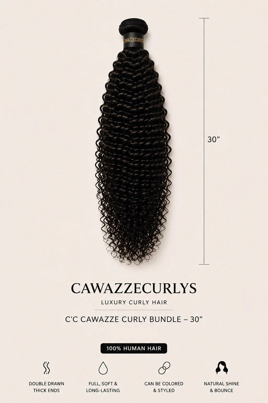 C'C Cawazze Curly's Curly Bundle – 30"