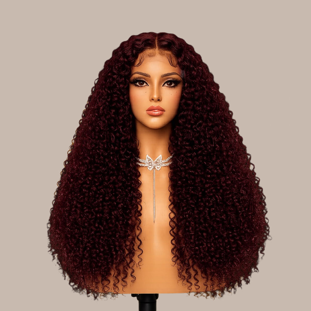 Lace Front Curly Wig – Burgundy