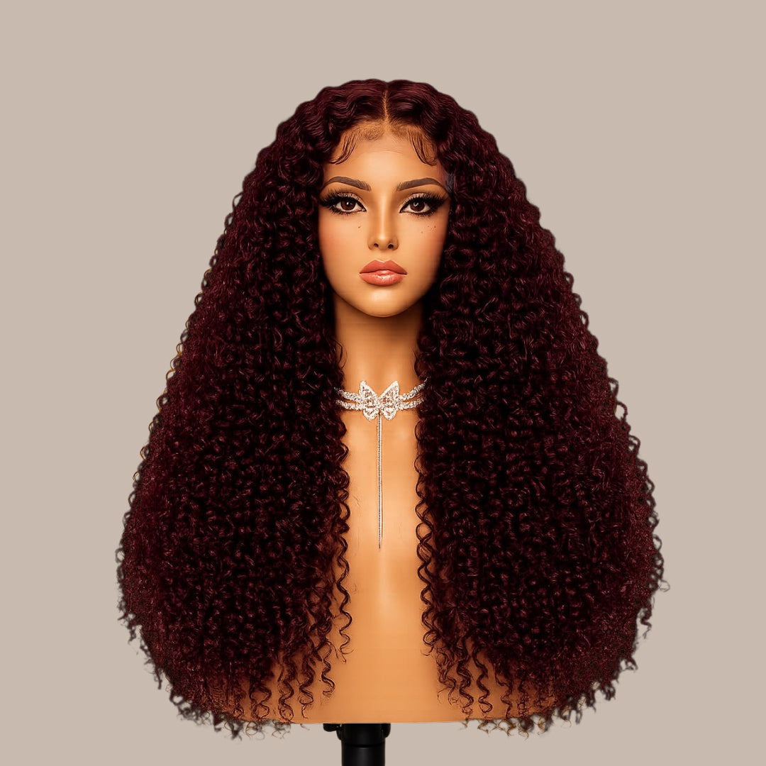 Lace Front Curly Wig – Burgundy