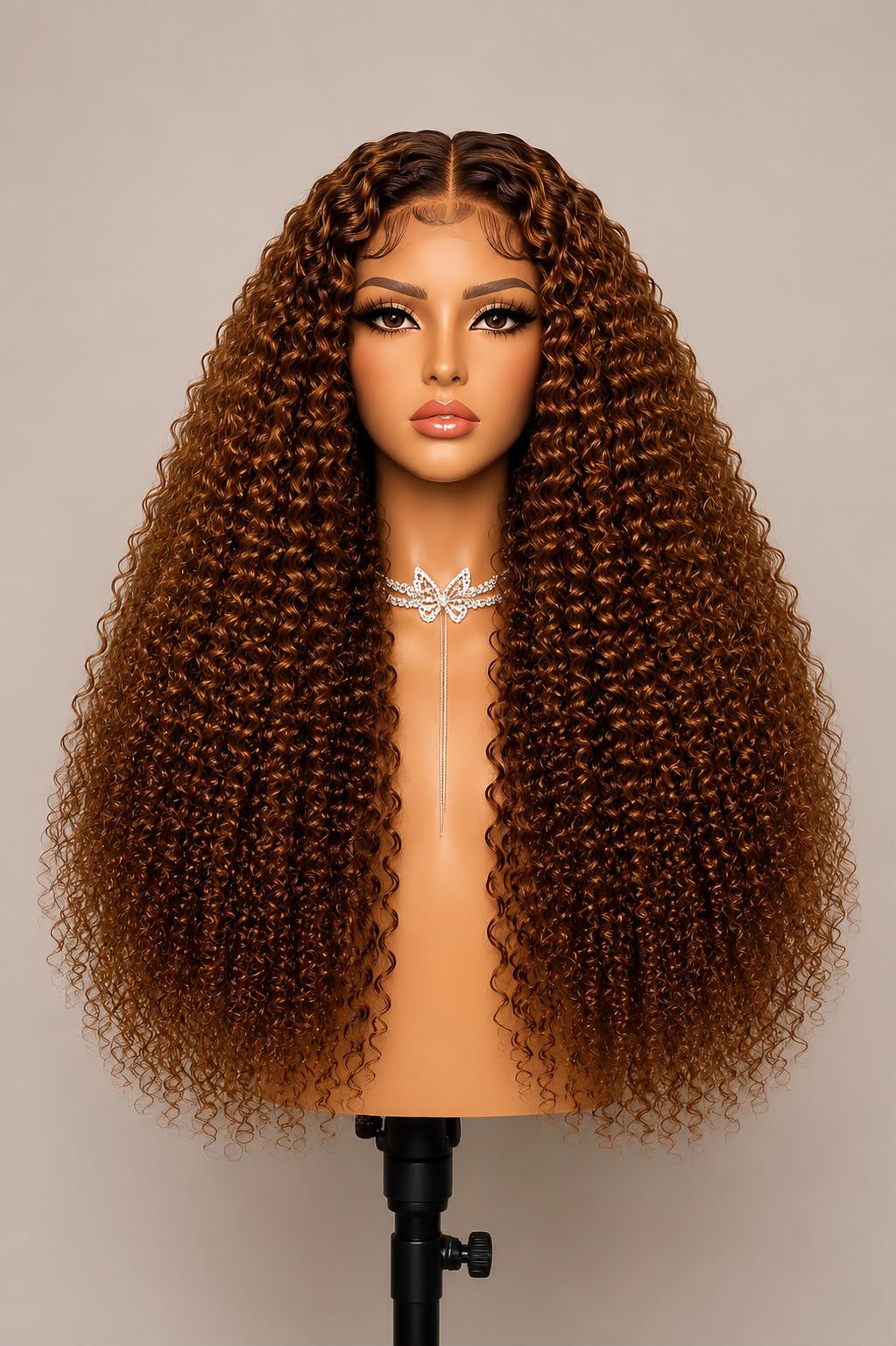 Lace Front Curly Wig – Honey Brown