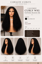 Lace Front Curly Wig – Natural Black (1B)